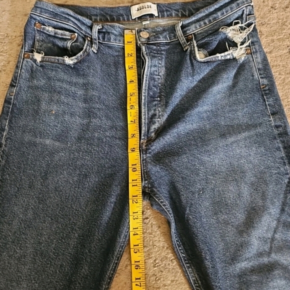 Agolde Womens Dark Wash Riley High Rise Straight Crop Jean In Control 30 - Picture 10 of 11